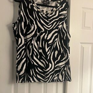 Rafaella Monochrome Zebra Print Tank Top